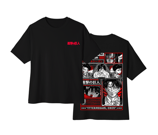 Camiseta Shingeki negra oversize