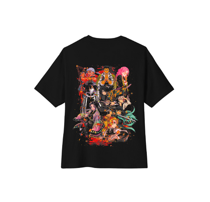 Camiseta oversize anime Kimetsu no Yaiba Pilares Espalda DTF