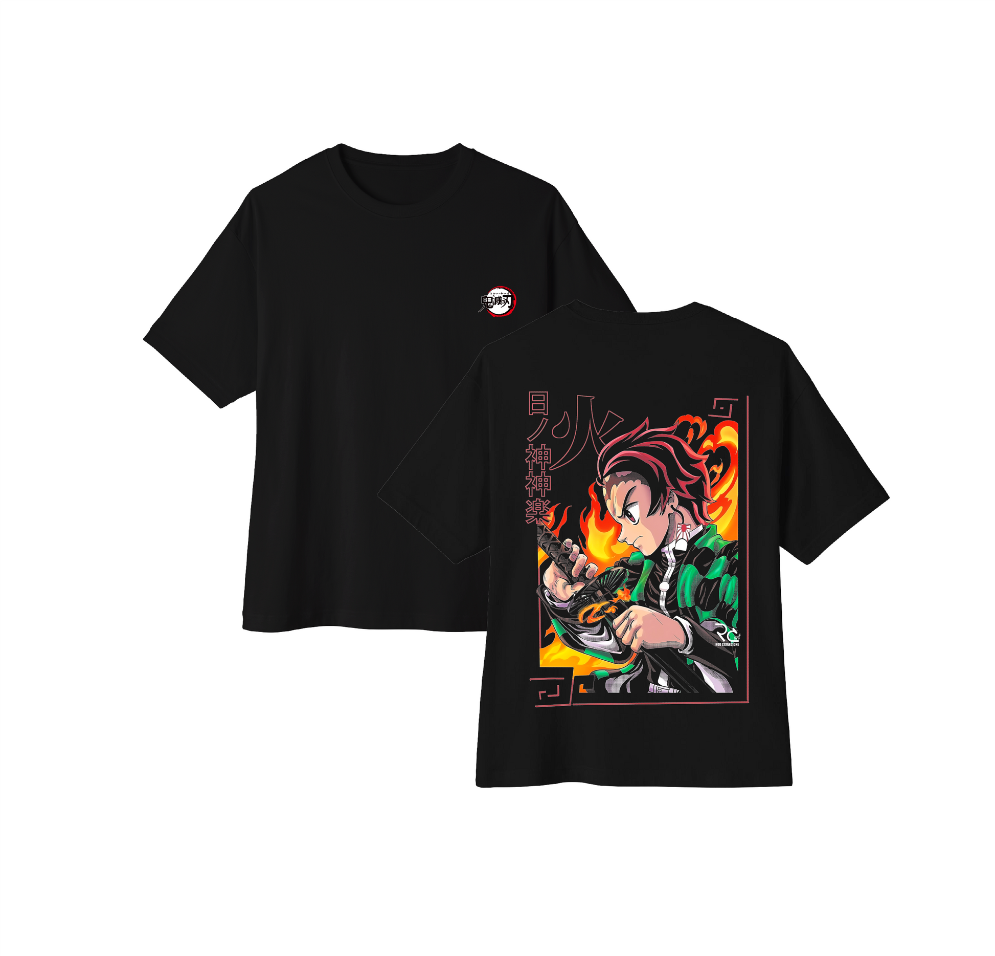 Camiseta oversize anime Kimetsu no Yaiba Kamado Tanjiro DTF