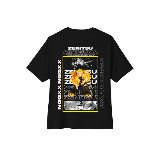 Camiseta Oversize Kimetsu no Yaiba Zenitsu Espalda